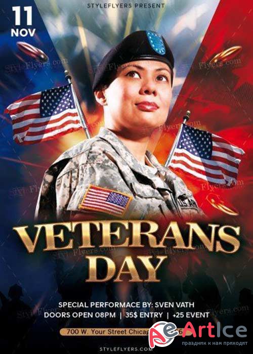 Veterans Day V22 PSD Flyer Template