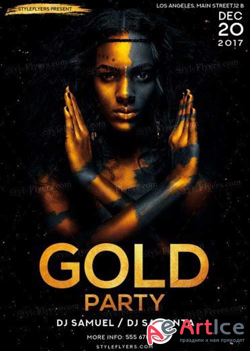 Gold Party V29 PSD Flyer Template