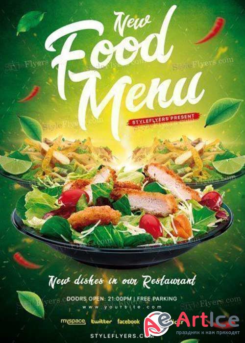 Food Menu PSD V15  Flyer Template