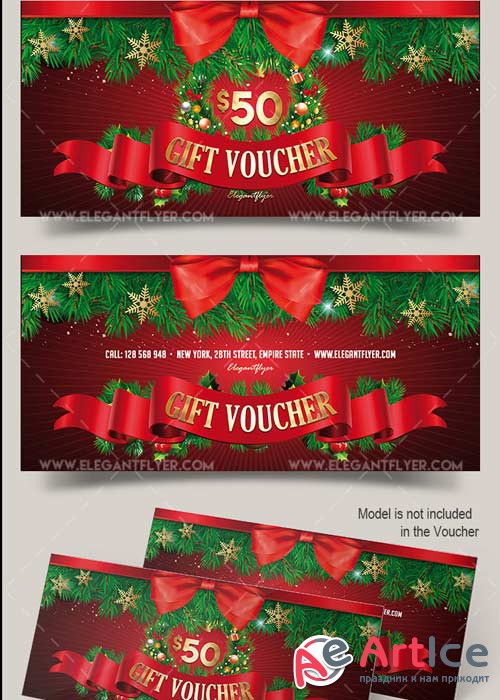 Christmas V3 2017 Premium Gift Certificate PSD Template