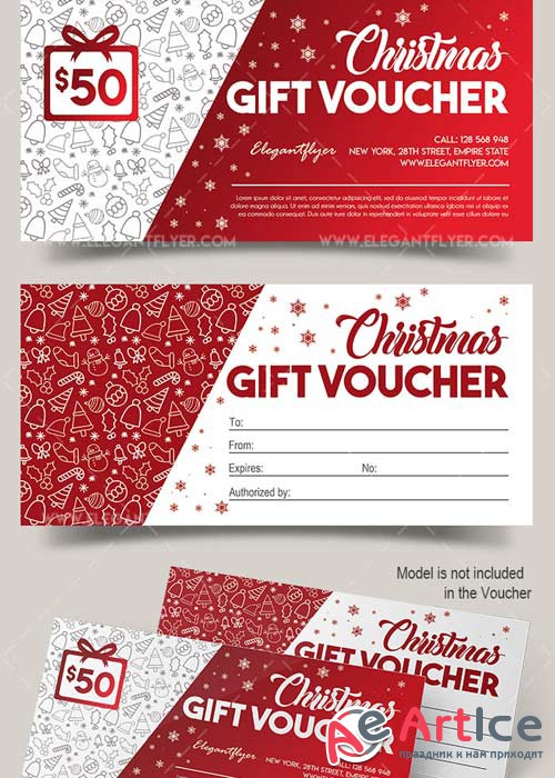 Christmas V02 2017 Gift Certificate PSD Template