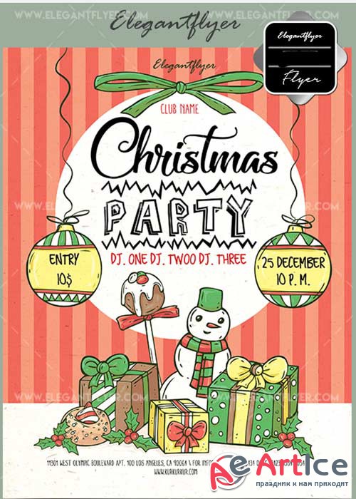 Christmas Party V28 2017 Flyer PSD Template + Facebook Cover