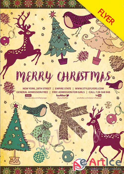 Merry Christmas V45 2017 Flyer PSD Template