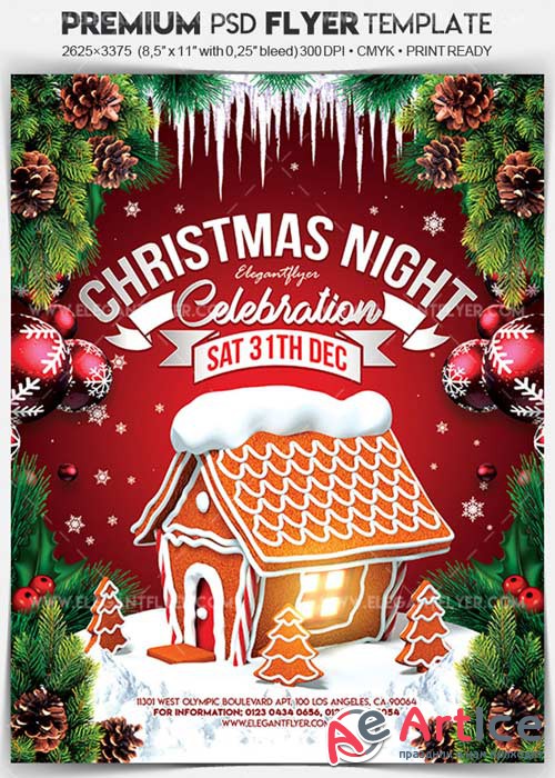 Christmas Night Celebration V46 2017 Flyer PSD Template + Facebook Cover