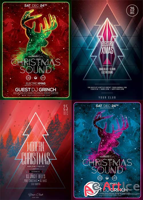 Christmas Flyer V11 4in1 Flyer Template 