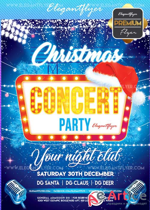 Christmas Concert V5 2017 Flyer PSD Template + Facebook Cover