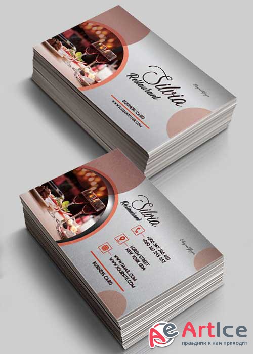 Restaurant V1 Business Card Templates PSD