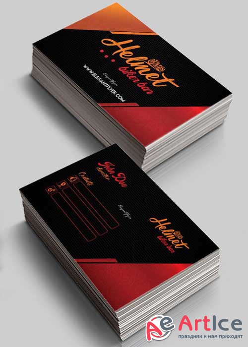 Biker Bar V1 Business Card Templates PSD