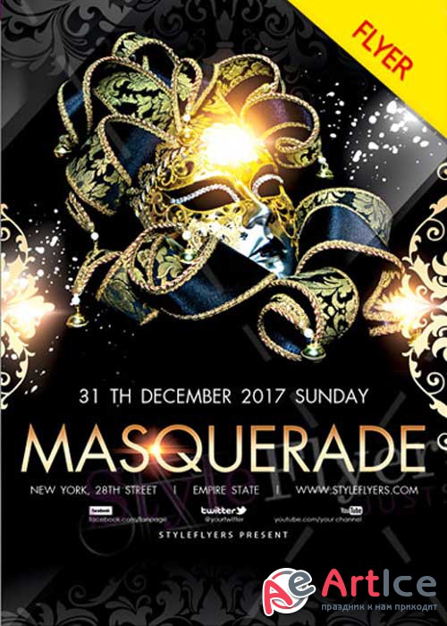 Masquerade V25 2017 Flyer PSD Template