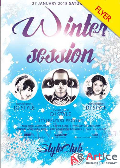 Winter Session V1 2018 PSD Flyer Template