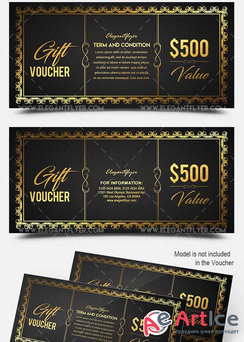 Golden V1 Premium Gift Certificate PSD Template