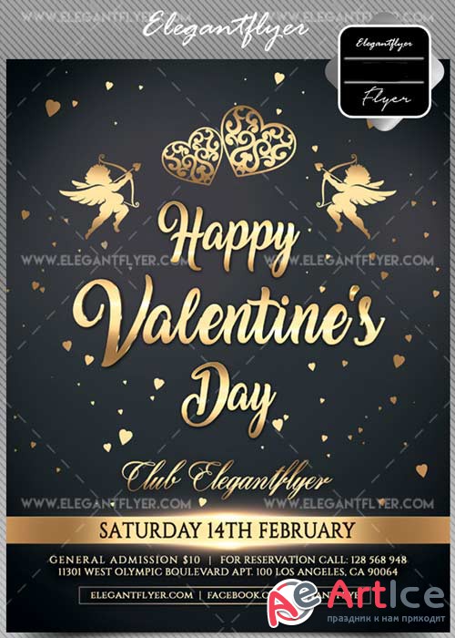 Valentine Day V15 Flyer PSD Template + Facebook Cover