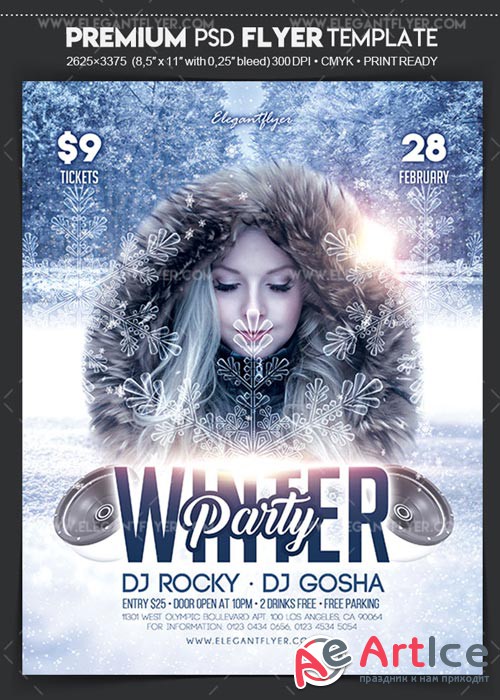 Winter Party 2018 V1 Flyer PSD Template + Facebook Cover