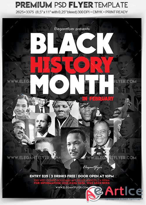 Black History Month V1 2018 Flyer PSD Template + Facebook Cover