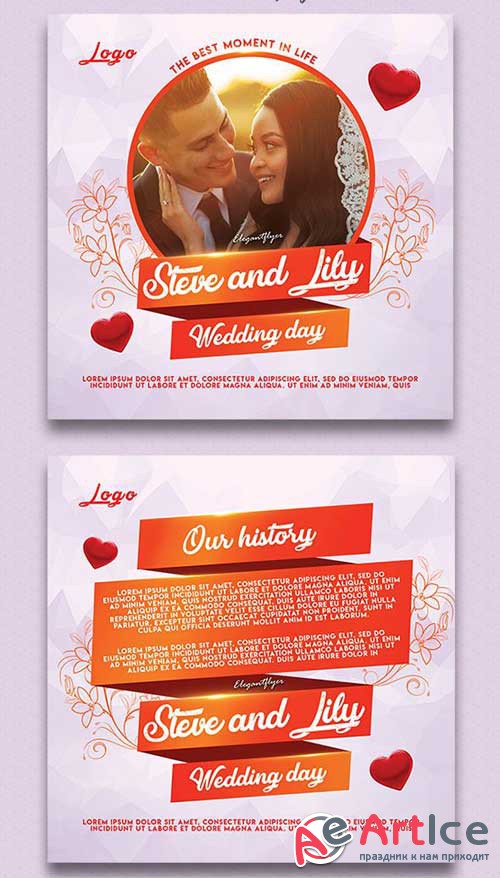 Wedding Day V1 2018 Premium CD Cover PSD Template