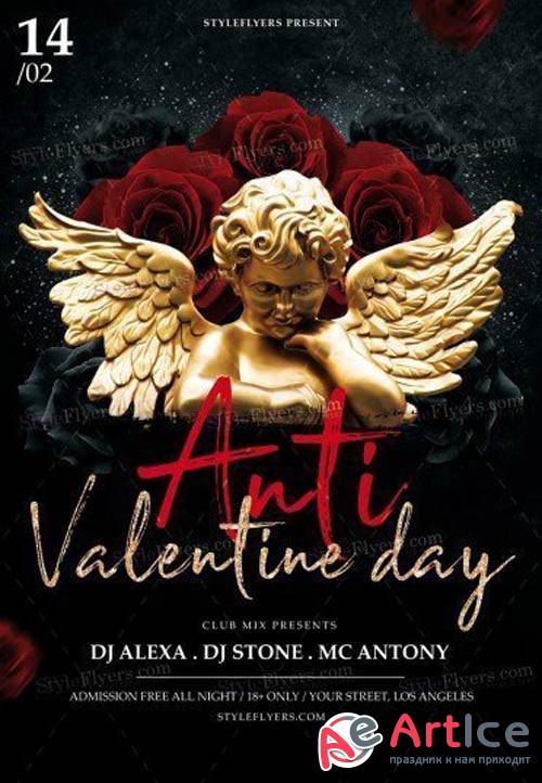 Anti Valentine Day V1 2018 PSD Flyer Template