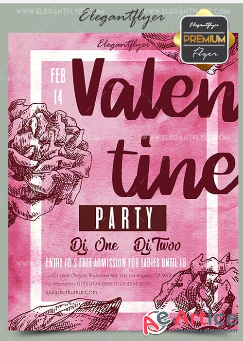 Valentine Party V30 Flyer PSD Template + Facebook Cover