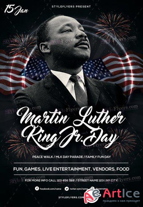 Martin Luther King V1 2018 PSD Flyer Template