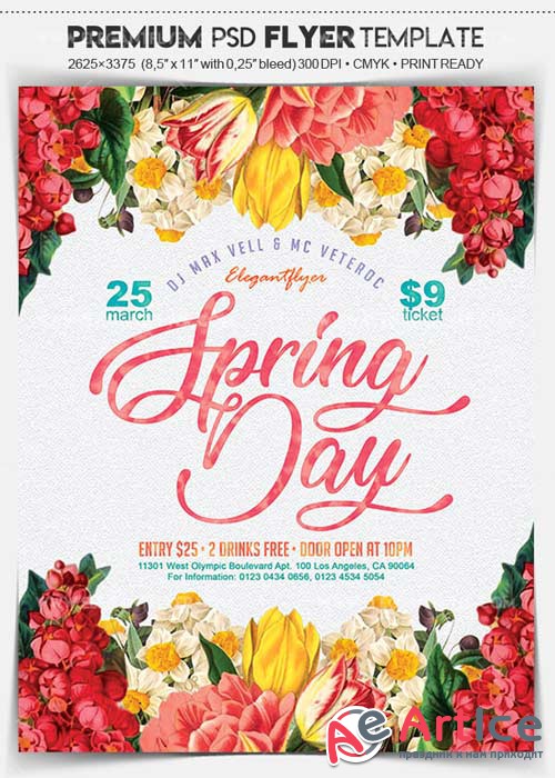 Spring Day V1 2018 Flyer PSD Template + Facebook Cover