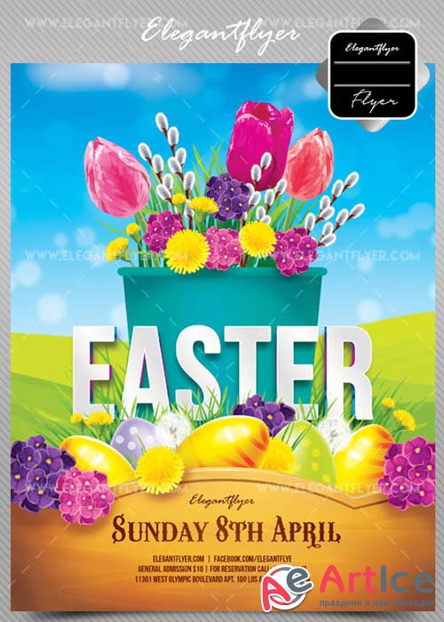 Easter V2 2018 Flyer PSD Template + Facebook Cover