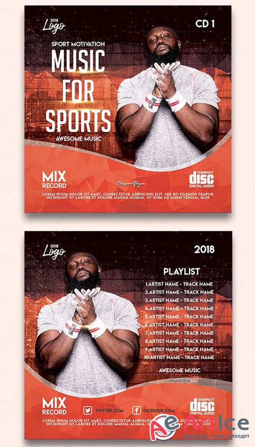 Music For Sports V1 2018 Premium CD Cover PSD Template