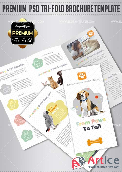 Pet Store V1 2018 Premium Tri-Fold PSD Brochure Template