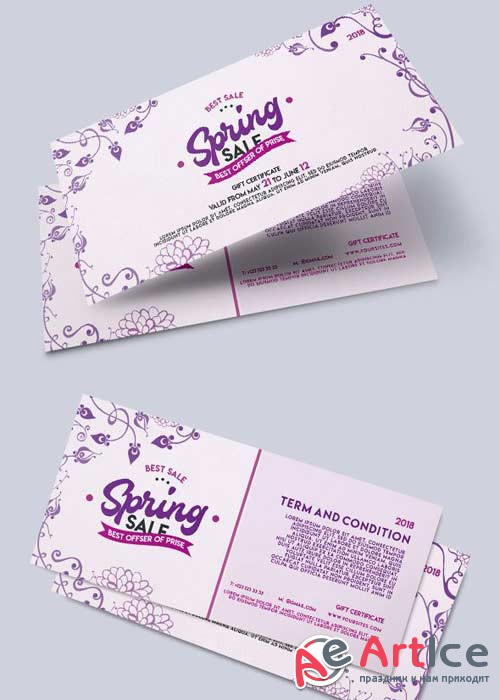 Spring Sale V1 2018 Gift Certificate PSD Template