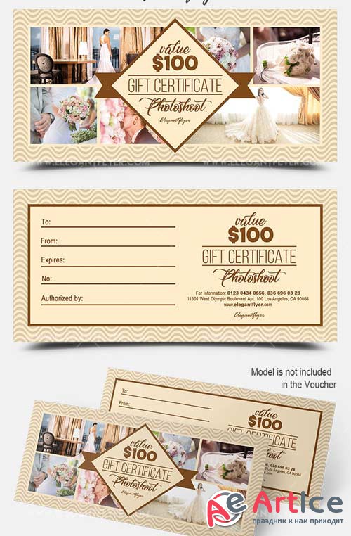 Photoshoot V12018 Gift Certificate PSD Template