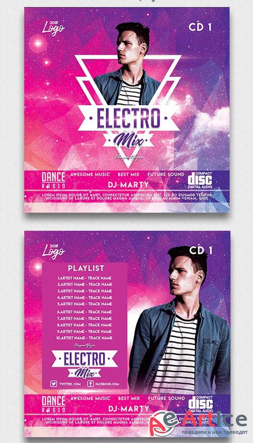 Electro Mix V3 2018 Premium CD Cover PSD Template