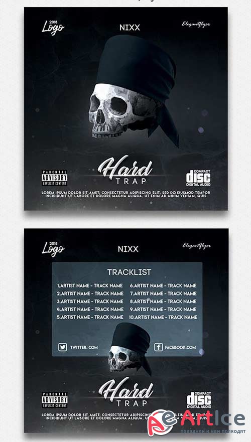 Hard Trap V1 2018 Premium CD Cover PSD Template