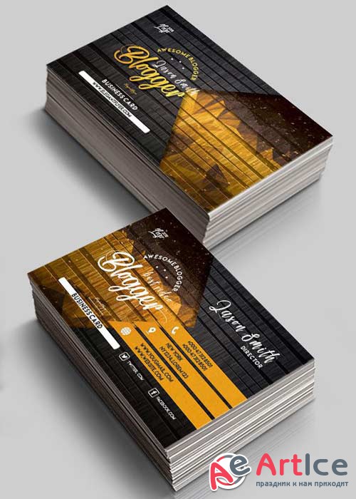 Blogger V1 2018 Premium Business Card Templates PSD