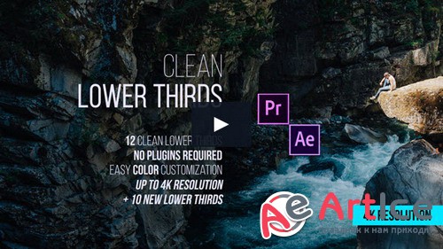 Clean Lower Thirds  4K Resolution - Project for After Effects (Videohive)