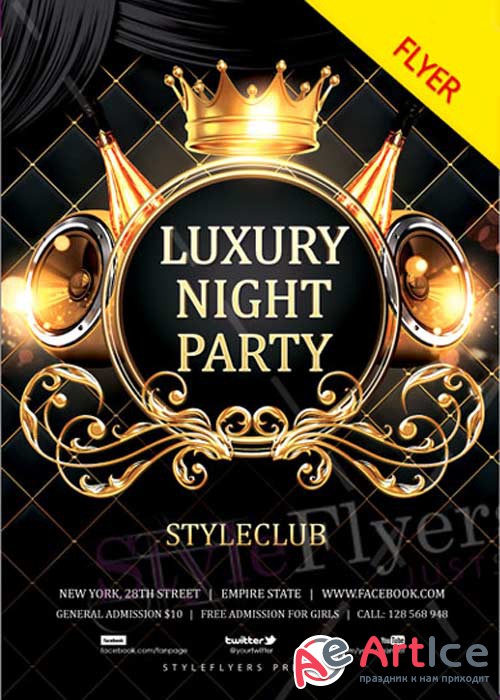 Luxury Night Party V3 2018 PSD Flyer Template