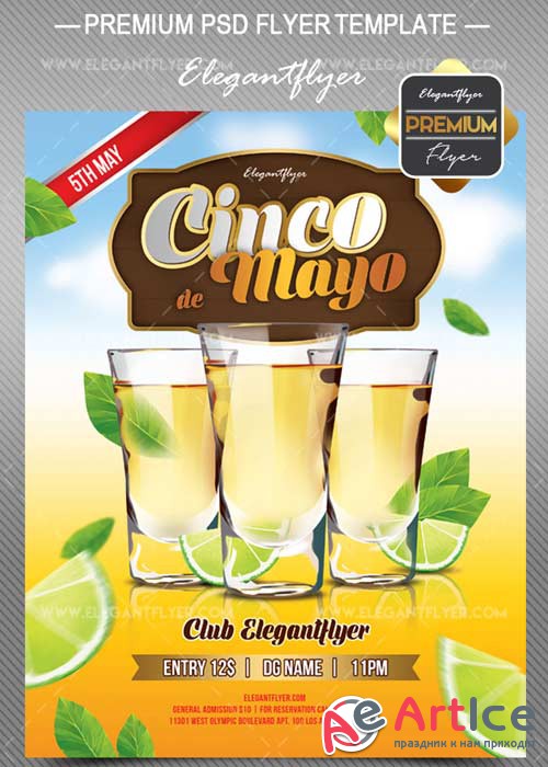 Cinco de Mayo V02 2018 Flyer PSD Template + Facebook Cover