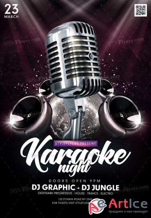 Karaoke V8 2018 PSD Flyer Template