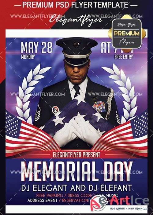 Memorial Day Design V03 Flyer PSD Template + Facebook Event Page