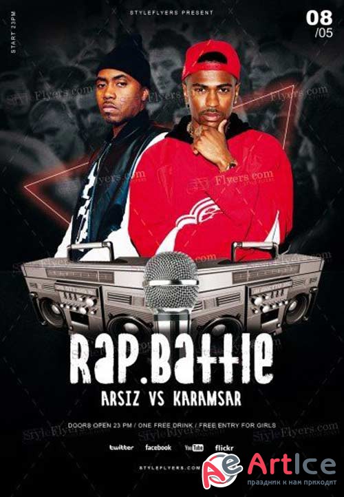 Rap Battle V7 2018 PSD Flyer Template