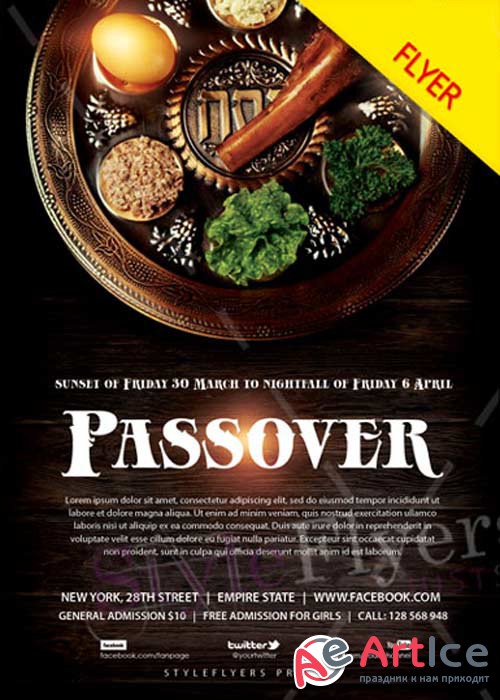 Passover V1 2018 PSD Flyer Template