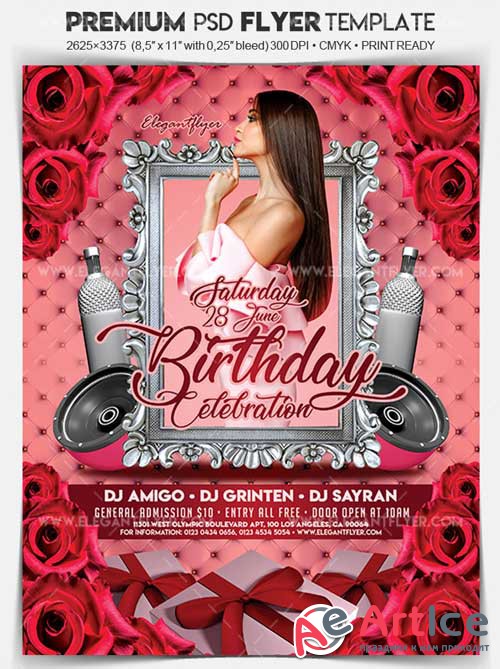 Birthday Celebration V03 2018 Flyer PSD Template + Facebook Cover