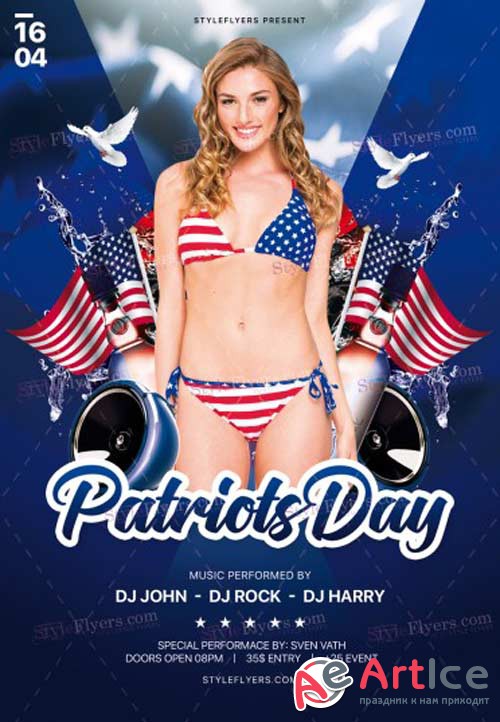 Patriots Day V7 2018 PSD Flyer Template