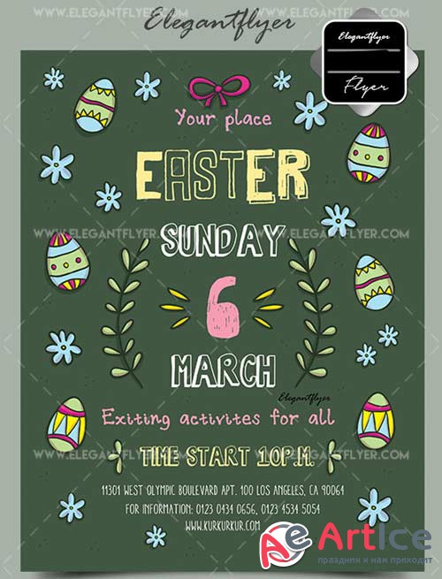 Easter V16 Flyer PSD Template + Facebook Cover