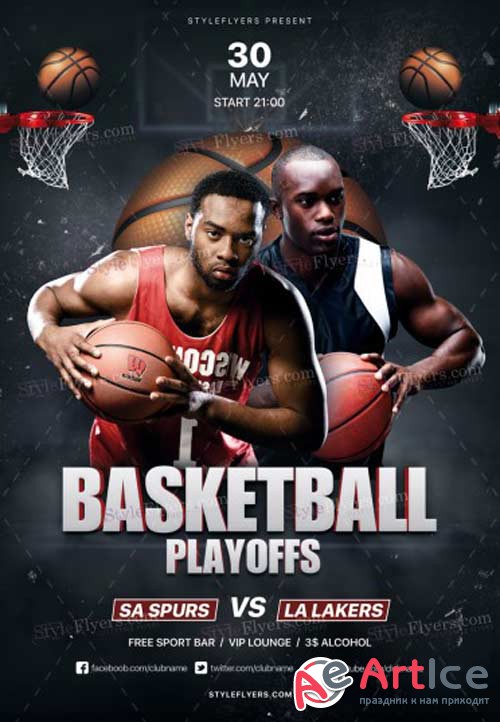 Basketball Playoffs V1 2018 PSD Flyer Template