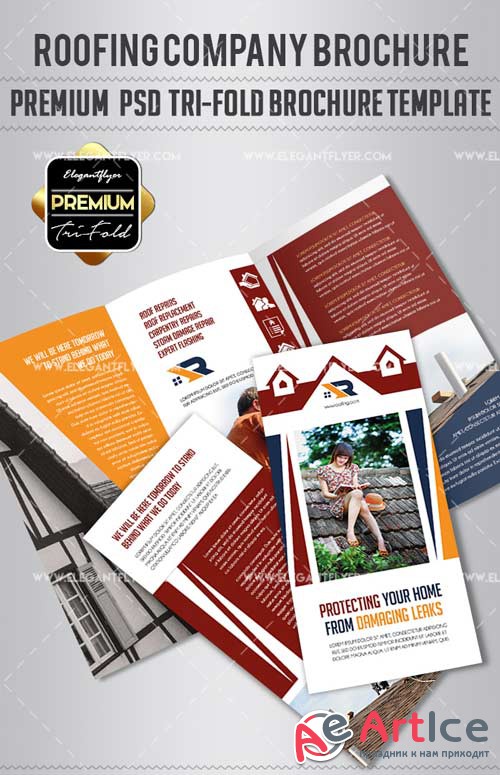 Roofing Company V1 2018 Premium Tri-Fold PSD Brochure Template