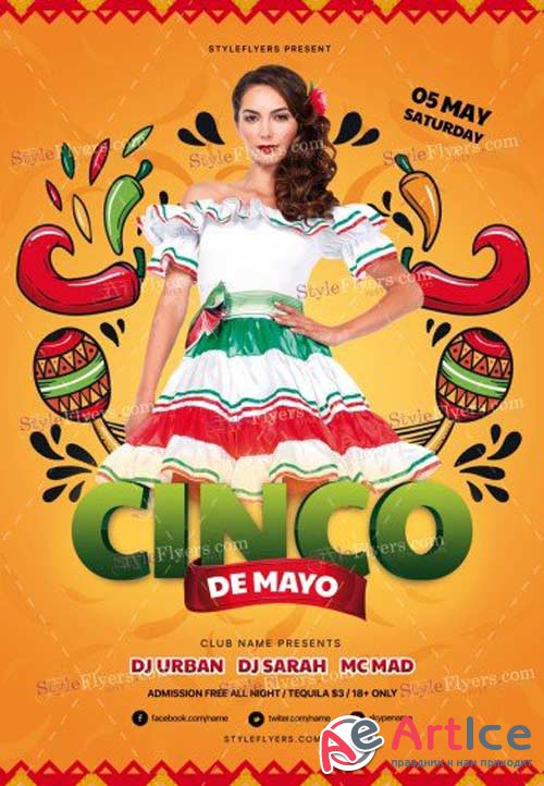 Cinco De Mayo V17 2018 PSD Flyer Template