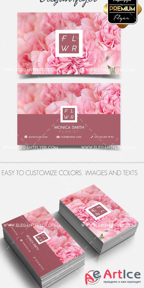 Flower Shop V1 2018 Business Card Templates PSD