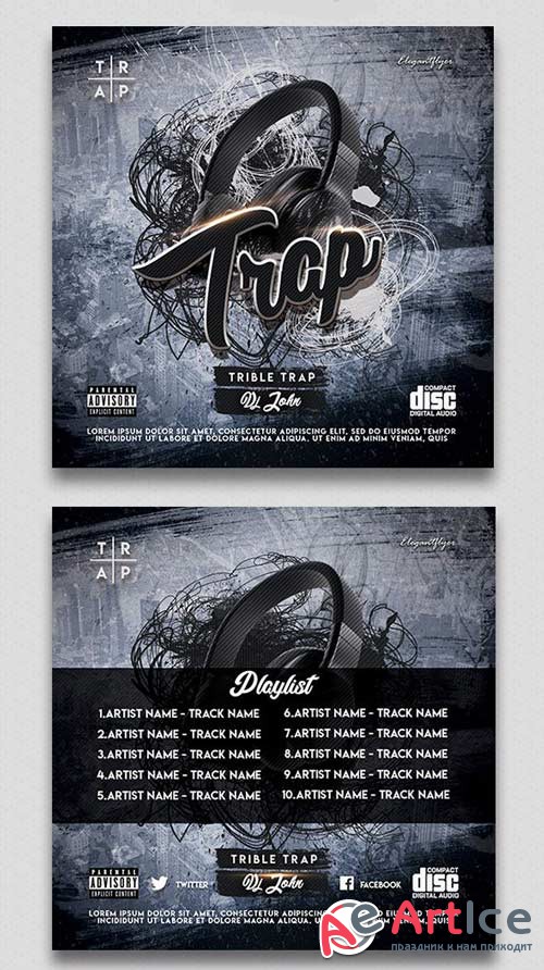 Trible Trap V1 2018 CD Cover PSD Template