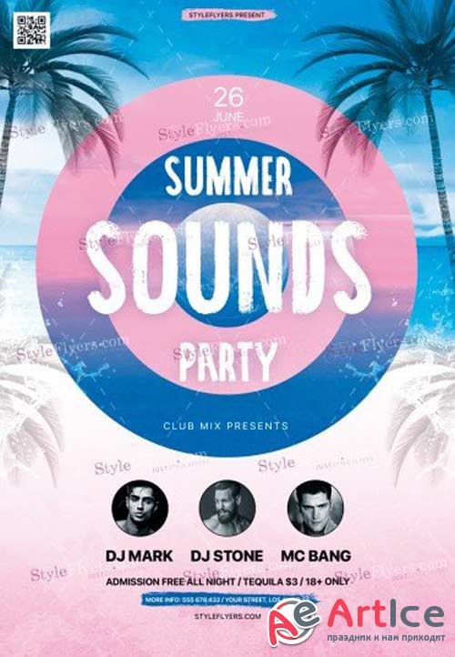 Summer Sounds V1 2018 PSD Flyer Template