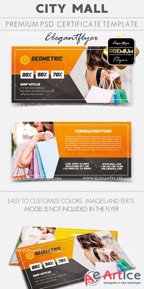 City Mall V1 2018 Gift Certificate PSD Template