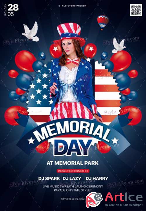 Memorial Day V25 2018 PSD Flyer Template