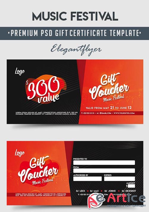 Music Festival V4 2018 Gift Voucher in PSD